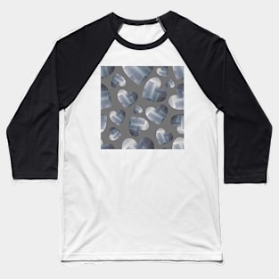 An abundance of silver hearts on grey Baseball T-Shirt